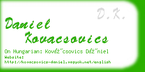 daniel kovacsovics business card